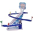 Graphene Big Size 3 Penguin Slide Track Set Toy Music & Light Escalator Toy Penguin Chasing Race Game Set Stair Climbing Sliding Playset for Toddlers & Kids
