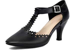 elerhythm Mary Jane Chaussures à bout rond pour femme Style rétro années 1920 Style victorien