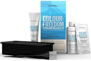 Knight & Wilson Colour-Freedom Cream Hair Bleach. Ammonia-Free Formula Lifts up to 8 Shades. Protects & Repairs While Lightening. Complete bleaching kit including Tint Bowl & Brush,Packaging may vary