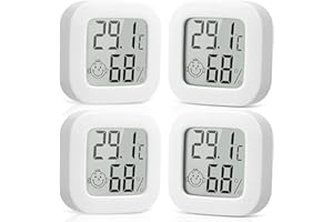 Dienmern Pack of 4 Digital Thermometer for Indoor Hygrometer - High Precision Room Thermometer Mini Thermometer Indoor Thermometer for Indoor Use
