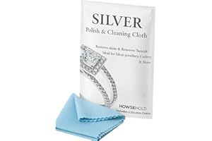 HOWSEHOLD Silver Polishing Cloth (Pack of 2) Jewellery Cleaning and Polishing Cloths for Cleaning Silver, Gold and Platinum - Restores The Shine