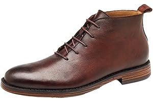 rismart Botas de Piel para Hombre Vestir Moda Tobillo Invierno Zapato Botín
