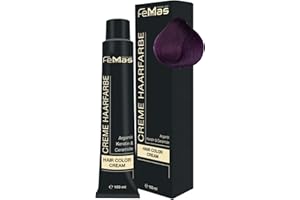 FemMas - Tintura puro, mix puro e mix viola, crema colorante professionale con olio di argan, cheratina e ceramidi, colorazione permanente o tintura, per risultati brillanti e durevoli, da 100 ml