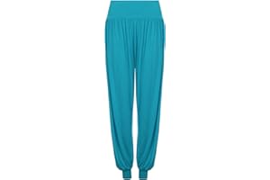 WEARALL Ladies Plus Size Harem Trousers Womens Full Length Stretch Casual Pants