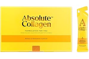 Absolute Collagen Marine Liquid Collagen Supplement for Women, 8000mg High-Strength Collagen with Vitamin C, Sugar-Free, for Skin, Hair & Nails, Mango & Mandarin Flavour, 14 Sachets per Box