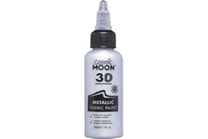 Cosmic Moon - Hochwertige Stofffarbe für einen schimmernden Metallic-Look - 30ml - Silber