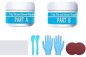 SUPERFA Tile, Acrylic Bath and Shower Repair Kits - White 5oz | Porcelain Repair | Shower Tray Repair & Countertop Refinishing Kit.