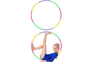 AMSNINK Hula Hoop Reifen Kinder 2er Set (58cm, 100g) - Hulahoop für Kinder 3-12 Jahre mit 8 Segmenten - Hoola Hoop für Outdoor-Sport & Familienspiele