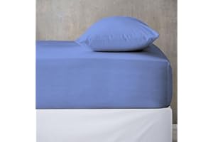 BANZAII TEXTILE INNOVATOR ONLINE Banzaii Lenzuolo sotto con Angoli Invernale Felpato in Flanella Anti-Pilling 100% Cotone Tinta Unita Una Piazza e Mezza 110/120 x 200 cm Azzurro Scuro