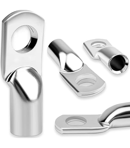 AUPROTEC 10x ringkabelschoenen, 4,0-6,0 mm², geel, gat- M5, gedeeltelijk geïsoleerd, PVC RV kabelconnector van vertind koper