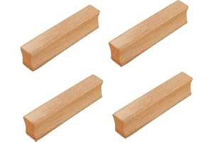 HY HUIJUN Holzgriffe Küchenschränke, 4 Stück Holz Griffe Möbel Massiv,Türgriff Schrankgriff Schubladengriff für Tür Schubladen Schrank,Dekoration