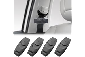 KFSCIP Seat Belt Clip, 4 Pack Seatbelt Adjuster and Seatbelt Clips for Comfortable Driving, Universal Fit Suitable for Child Safety and Adults, 8.8 * 3.5 * 2.2 cm (Black)