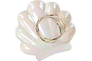 BINOSTER Birthday Friendship Gifts for Women Girls Her Cute Vanity Organiser Room Home Decor Aesthetic Bathroom Accessories Ceramic Shell Trinket Dish Jewellery Tray Christmas Valentine's Mothers Day Gifts