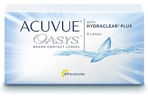 ‎ACUVUE ACUVUE OASYS for Astigmatism Kontaktlinsen – 2-Wochen-Linsen für Tag und Nacht mit -3 dpt, Cyl -1,25, Ach 90 und BC 8.6 – UV Schutz, Austrocknungsschutz und Komfortables Tragegefühl – 6 Linsen
