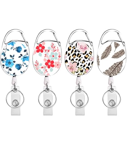 1pc 24-Inch Extendable Badge Reel With Belt Clip, Retractable Round ID Badge Holder With Snap-On - View #2