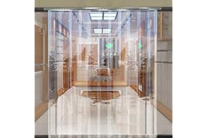 PALDIN PVC Strip Curtain Kit Clear Door Strip Kit Partition Flexible Windows Panel Curtain Ideal for Personnel Door, Freezer Room (1 x 2m)