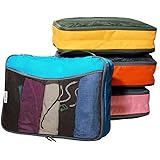 OW-Travel Organizer Valigie Set Viaggio di 4 Borse di Stoccaggio. Packing Cubes Multicolore