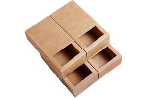 BENECREAT 20 Pack Kraft Papier Tiroir Boite Festival Cadeau Emballage Boites Savon Bijoux Candy Weeding Party Faveurs Boites Emballage Cadeau - Brun (11.2x8.2x4.2cm)