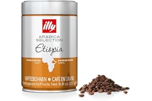 illy, Café en Grano Arabica Selection Etiopía, 100% Arábica con Notas de Jazmín, Azahar y Manzanilla, Sabor Delicado, 1 lata de 250g