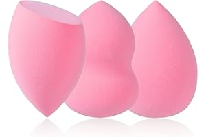 TCPENG® Makeup Sponge for Blending Liquid Foundation, Cream & Powder - Easy to Clean, Super Soft & Non Latex Beauty Blender Concealer Applicator (3 Pack Pink)