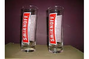 ileauxtresors Lots de 6 Verres à Vodka Smirnoff Red