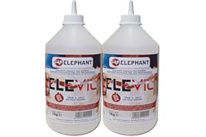 ELEPHANT CHEMICAL PRODUCTS DuoPack | Colla vinilica per Legno D3 ELEVIL2252 - Super Collante professionale 2x1kg