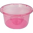 Kuber Industries Durable Deep Bath Tub|Versatile Short Livestock Feeding Pan| Plastic Utility Gaint Basin for Baby Bathing,Washing Clothes,26 Litre (Pink)