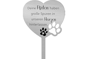 Namalu Grabplatte mit Gravur Katze & Hund Gedenkstein Outdoor Grabschmuck Wetterfest Gedenktafel Draußen Schieferplatte Deko für Tiere Grab Erinnerung Trauer Geschenk für Tierbesitzer(Pfoten in Herz)
