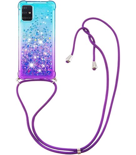 Handykette Mit Treibsand-Hülle Für Xiaomi Redmi Note 8 Pro – Längenverstellbar, Glitzernd, Inkl. Schutzhülle