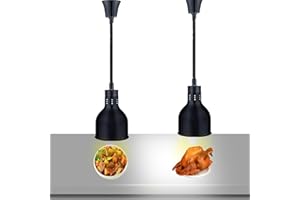 ‎VFDZ Wärmelampe Küche, Hängende Speisenwärmer Lampe Einziehbares, Wärmelampe Buffet 250W, Lebensmittel Wärmelampe für Küche und Buffets Esszimmer(19CM, 2 Stück)