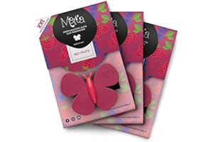 Marta La Farfalla Red Fruits XXL - Tris Deodorante Auto: Profumo Frutti Rossi e Frutti di Bosco e Profumatore Diffusore per Macchina XXL - Set 3 Pezzi