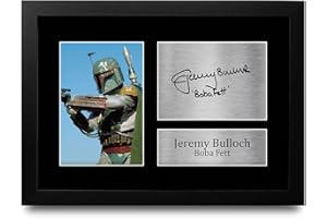 HWC Trading FR Jeremy Bulloch Gift Signed FRAMED A4 Printed Autograph Star Wars Gifts Boba Fett Print Photo Picture Display
