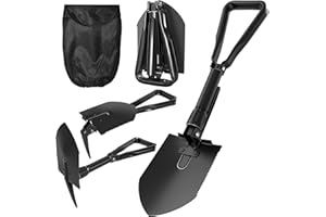 Dalephoric Pala Pieghevole 60cm, Pala da Neve in Acciaio al Carbonio, Pala da Campeggio Pieghevole, Vanga da Giardino, per Sopravvivenza, Campeggio, Trekking, Giardinaggio e Saccopelismo, Nero