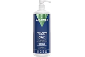 VALQUER LABORATORIOS Valquer Champú Total Repair Zero. Repara, Suaviza e Hidrata el Cabello Dañado y Seco. Hidratación Intensa y Nutritiva. Con Caviar Verde, Panthenol, Vitamina E y Cápsulas de Algodón. Vegano. 1 L.