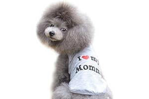 Ducomi Pets Love T-Shirt pour Chien et Chat en Coton - T-Shirt D'été pour Petits et Moyens et Chiots - Vêtements Chihuahua, Caniche et Races Toy (M, Mommy Grey)