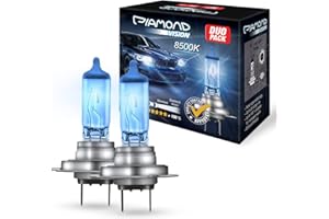 Diamond Vision 2X H7 55W 12V | Xenon Look | Lampade alogene per auto | 8500K Super Ultra White | Extra durevole | Marchio E | PX26D