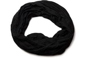 styleBREAKER Écharpe à boucles en jersey en optique de choc, couleurs unies, élastique 01016041