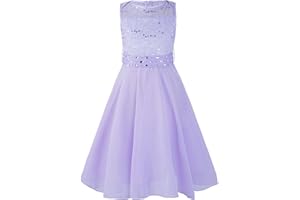 CHICTRY Kids Girls Sparkle Belt Sequin Lace Flower Girl Bridesmaid Wedding Party Dresses