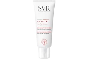 SVR - Cicavit+ Crème SPF50+ - Soin réparateur apaisant anti-marques - Pour peaux abîmées, irritées, post-actes dermatologiques - Niacinamide, filtres UVA/UVB/IR, antioxydants - 40 ml