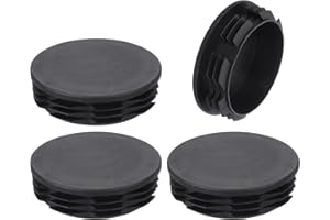 sourcing map 4 Pcs Round Plastic Plug, Black Tubing End Cap Plugs, 80mm(3.15 Inch) Furniture Leg Pipe Insert, Glide Protection for Chair, Sofa, Table, Shelf