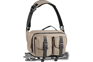 TAAOKA Torba na ramię, lekka lustrzanka / lustrzanka cyfrowa z uchwytem na statyw, wodoodporna torba na ramię na aparat dla fotografów (kawowa)