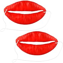 TOYANDONA 4 Stück Lustige Wurstmund-Requisiten: Rote Lippen Für Photo Booth, Karneval & Halloween – Groß & Witzig
