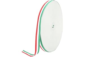 RUMGUG Nastro da regalo multicolore, Polyester Fabric Webbing Tricolor Ribbon Cinghia Colorato per Fettucce, Decorativo Colorful Rotolo di Nastro Flag Ribbon Per La Realizzazione (Rosso Bianco Verde)