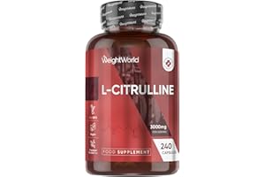 WEIGHTWORLD L Citrulline 3000mg - 240 Capsules - 2 Months Supply - Vegan-Friendly & Gluten-Free L Citrulline Powder Capsules - Non-GMO & Magnesium Stearate-Free Supplement
