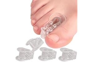 BODYA Lot de 4 séparateurs d'orteils en gel pour chevauchement des orteils, oignons, alignement du gros orteil, correcteur et entretoise, réutilisable, doux et respirant, pour homme et femme
