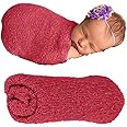 BabyMoon Baby Wrap Photography Props Stretch Without Wrinkle, Anti-Pilling, Breathable Blanket Swaddle Wrap (Pack of 1, Dark Peach)