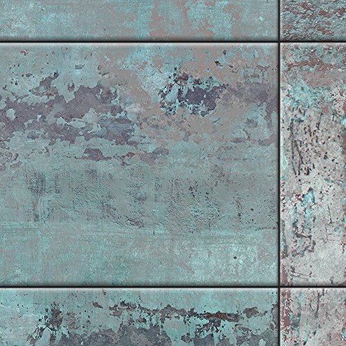 PURO TAPETE – 3 Motive zur Auswahl – Realistische Betonoptik Tapete ohne Rapport und Versatz ! Kein sich wiederholendes Muster ! 10m VLIES Tapetenrolle Beton Stein Mozaik Wand Mauer blau f-A-0161-j-b - 4