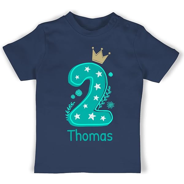 Personalisiertes Baby-T-Shirt '2. Geburtstag' – Mit Namen – 100% Baumwolle, Weich – Geschenk Für Mädchen & Jungen