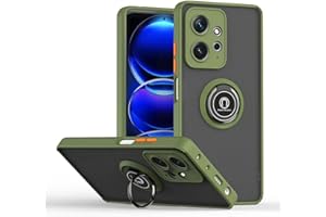 BORYA Funda para Xiaomi Redmi Note 12 4G, Antigolpes Suave Delgada Sedoso Translúcido Mate Silicona Carcasa TPU+PC Bumper Estuche, Magnético Soporte Caso, Ejercito Verde