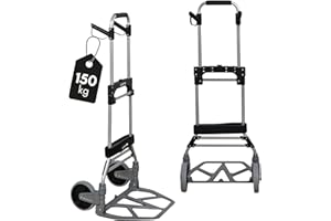 ‎PROREGAL PROREGAL klappbare Aluminium Profi-Sackkarre Elephant | Traglast 150 kg | 6 kg leicht, ergonomische Griffe, Leichtlauf-Vollgummiräder, große Schaufel | Silber | Transportkarre